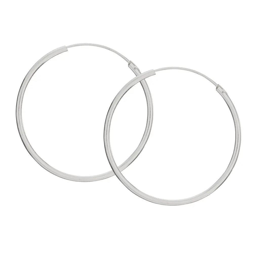 NWT Tiger Mountain Sterling Silver Classic Hoop Earrings 1.375" Minimalist